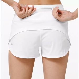 Lululemon White Speed Up High-Rise Short 2.5"